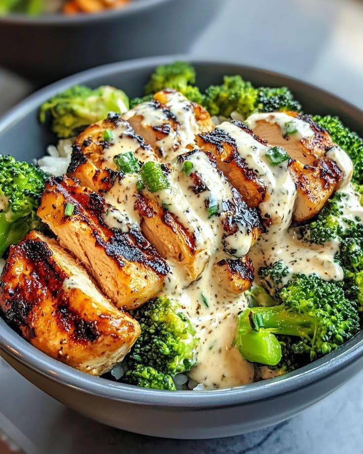 Grilled Chicken with Garlic Parmesan Cream Sauce