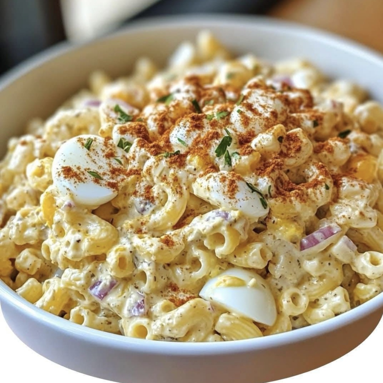 Deviled Egg Macaroni Salad