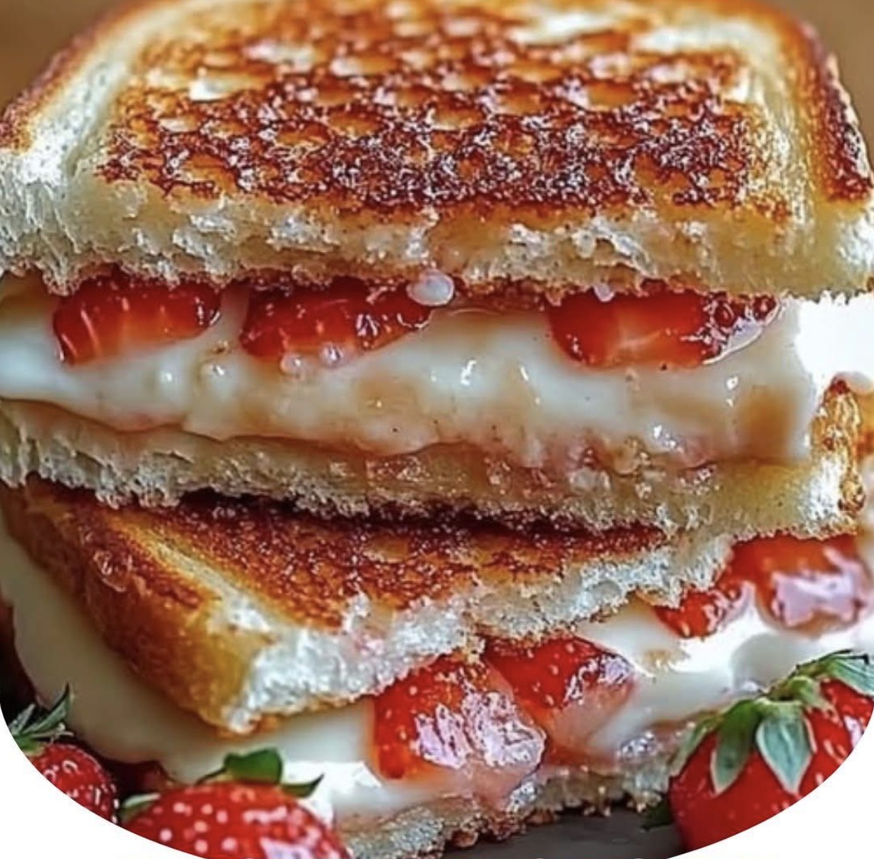 Fried Strawberry Cheesecake Sandwiches