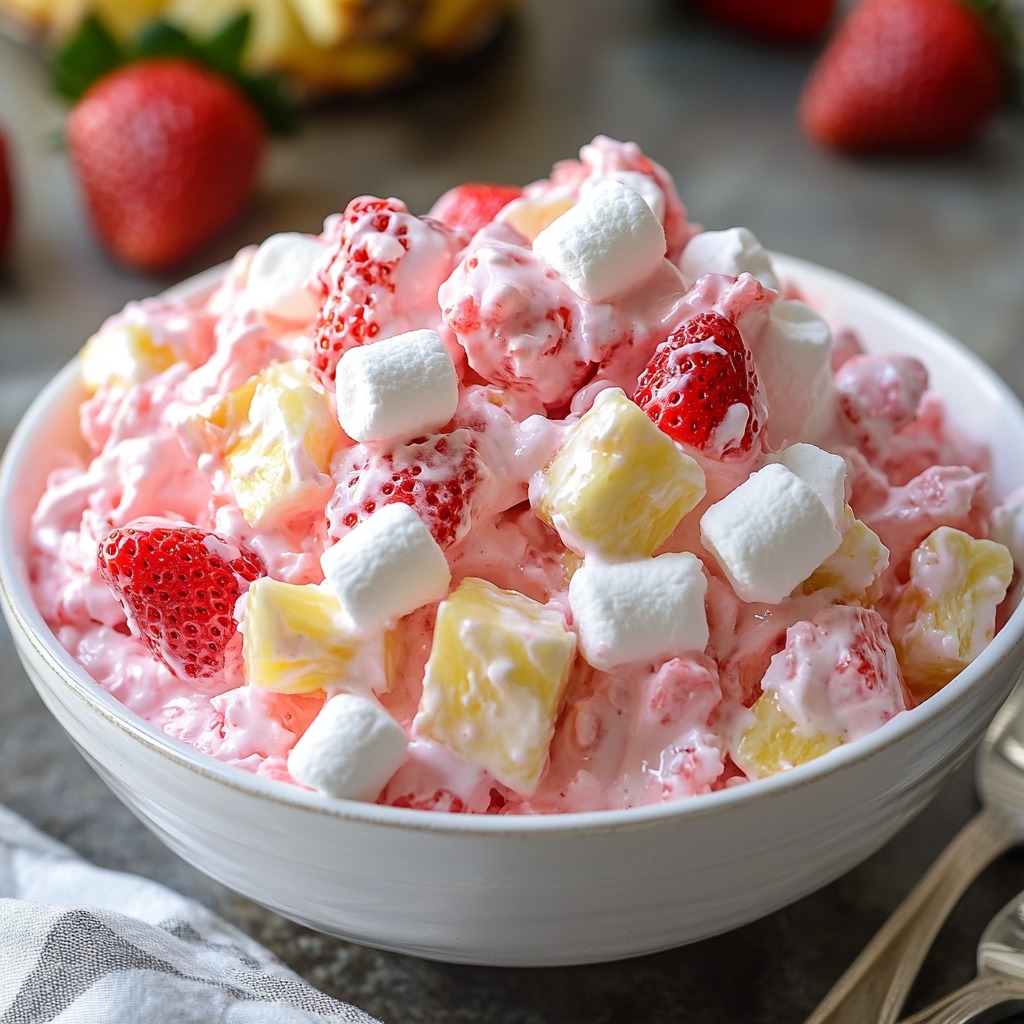 Strawberry Marshmallows Fluff Salad