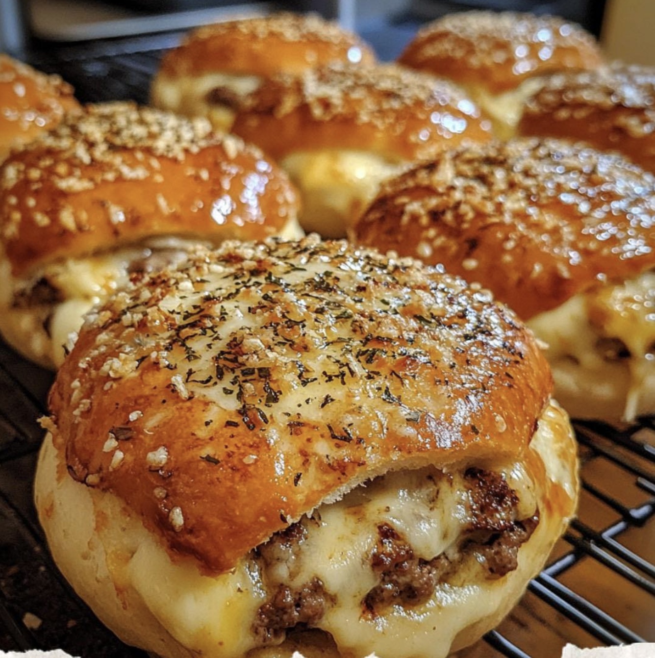 Garlic Parmesan Cheeseburger Bombs