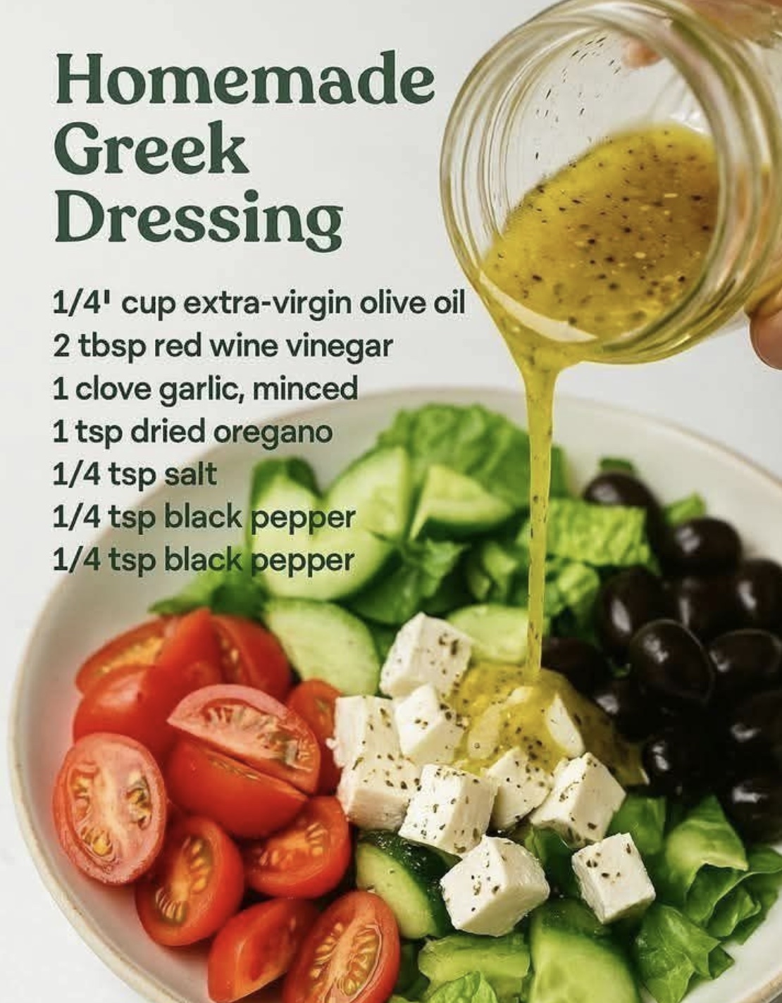 Homemade Greek Vinaigrette – Instructions