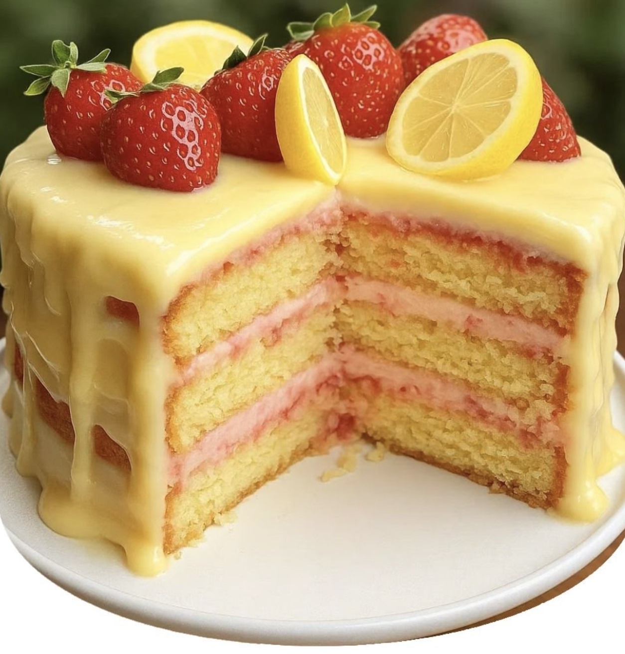 Strawberry Lemonade Buttermilk Cake