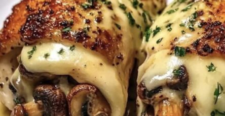 Cheesy Garlic Butter Mushroom Stuffed Chicken that’s sure to impress