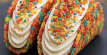 Fruity Pebbles Cheesecake Tacos