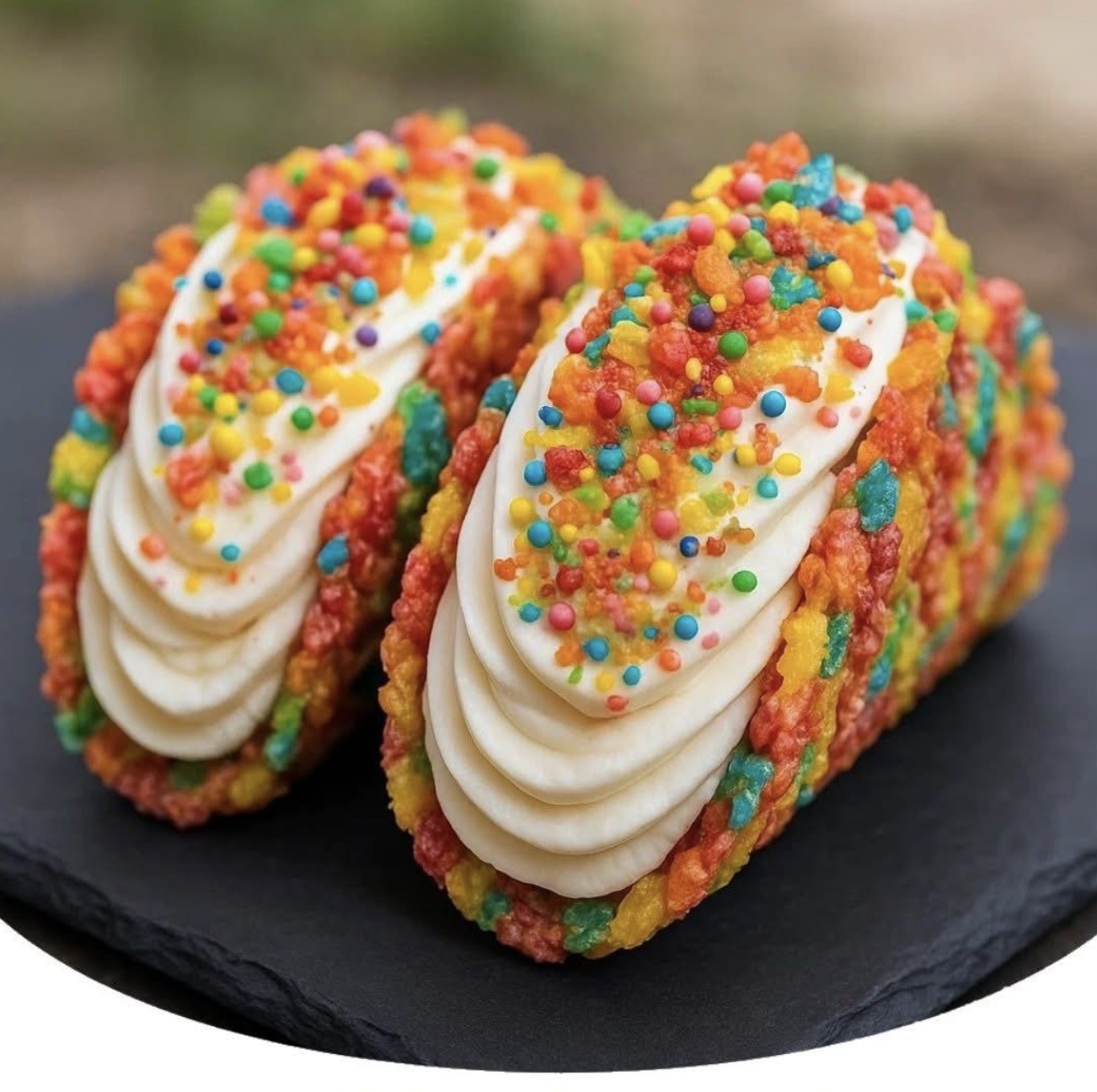 Fruity Pebbles Cheesecake Tacos