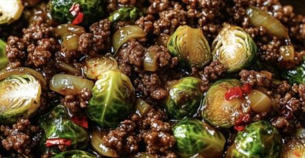 Ground Beef and Brussels Sprouts