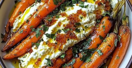 Roasted Carrots with Whipped Ricotta and Hot Honey