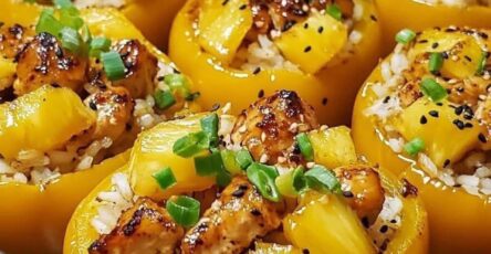 Teriyaki Pineapple Chicken & Rice Stuffed Peppers Recipe