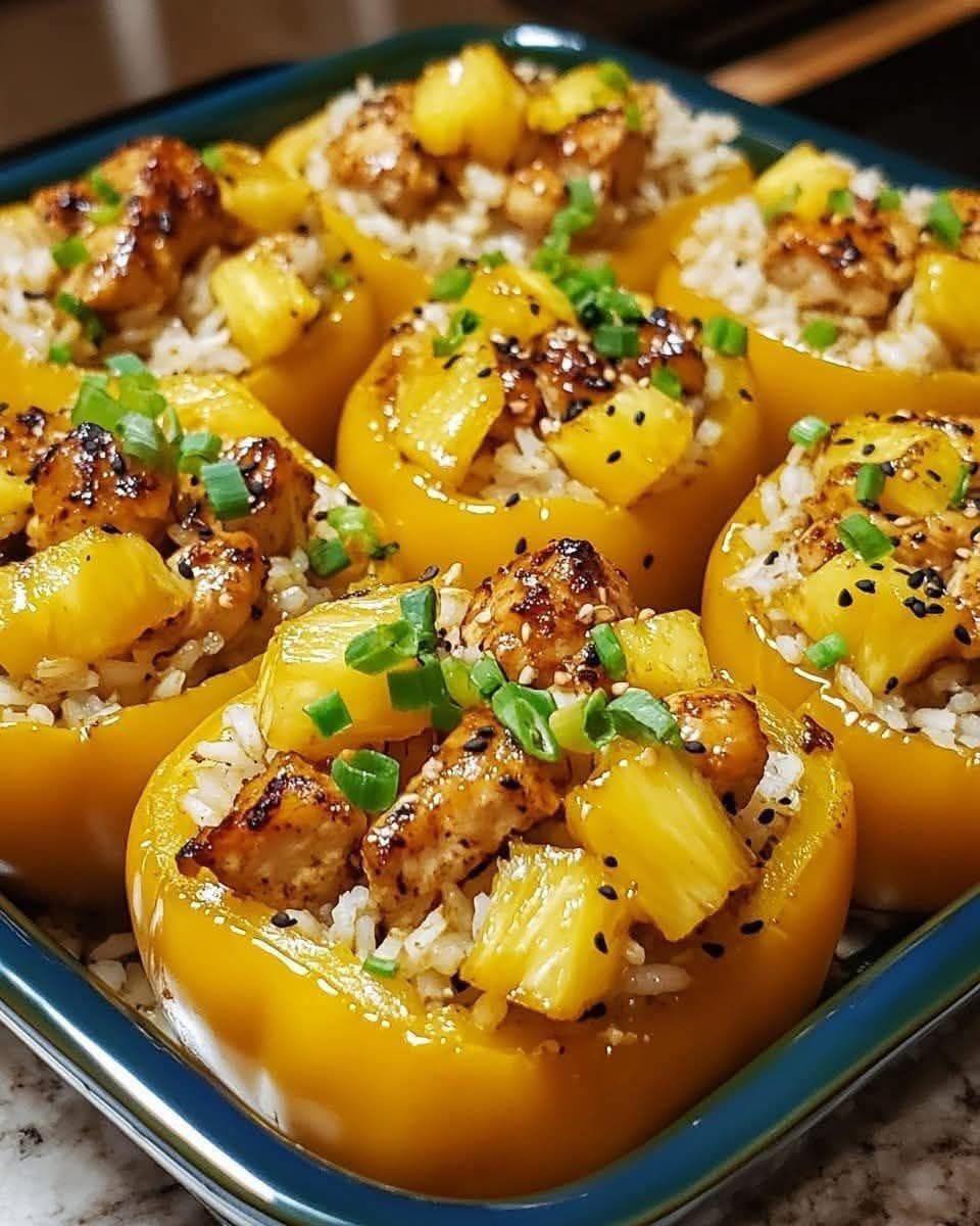 Teriyaki Pineapple Chicken & Rice Stuffed Peppers Recipe