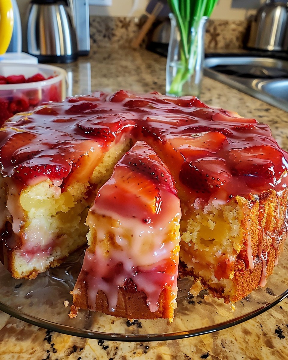 Strawberry Pineapple Pound Cake