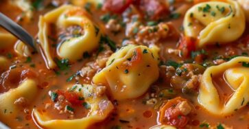 Slow Cooker Tomato Tortellini Soup