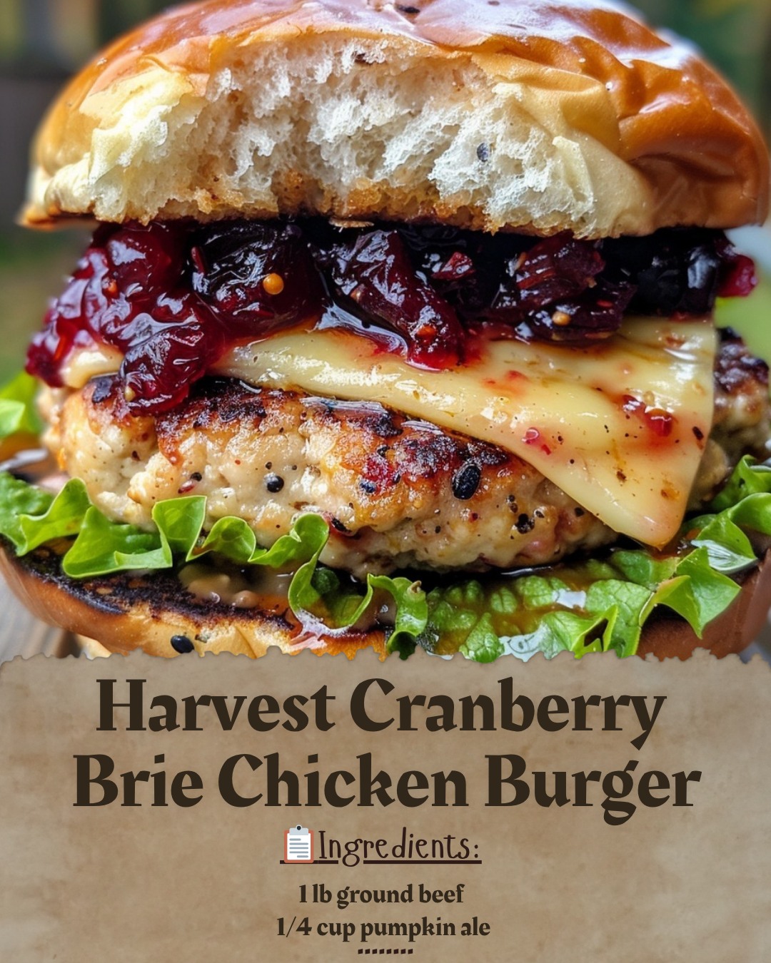 Harvest Cranberry Brie Chicken Burger