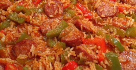 SAUSAGE, PEPPERS & RICE SKILLET