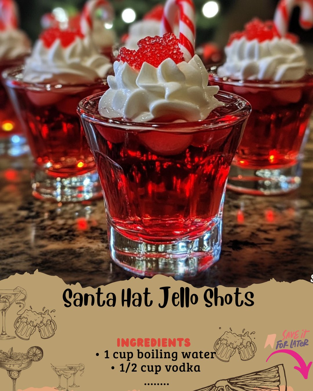 Santa Hat Jello Shots