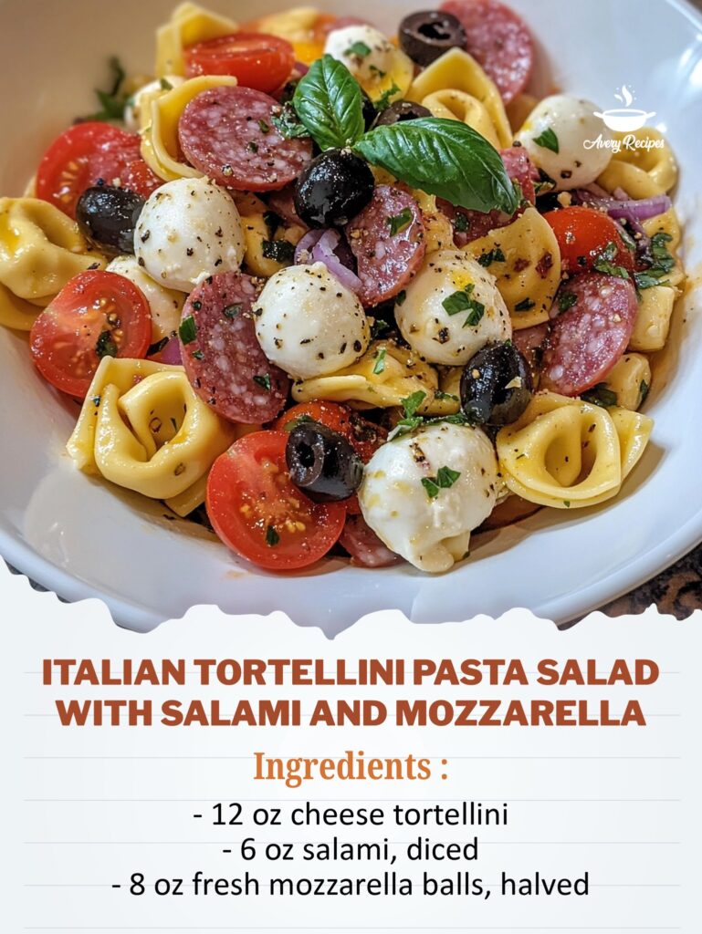 Italian Tortellini Pasta Salad with Salami and Mozzarella – glassika ...