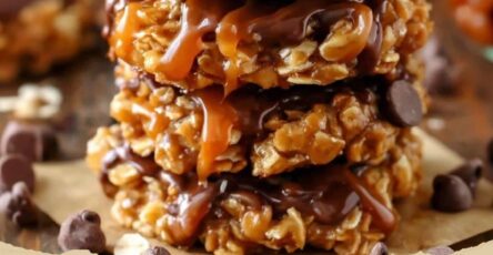 No Bake Salted Caramel Cookies