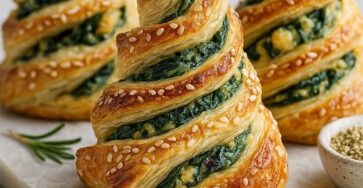 Spinach Puff Pastry Christmas Trees