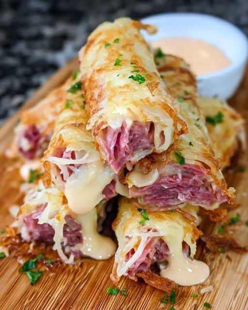 Crispy Reuben Roll Ups
