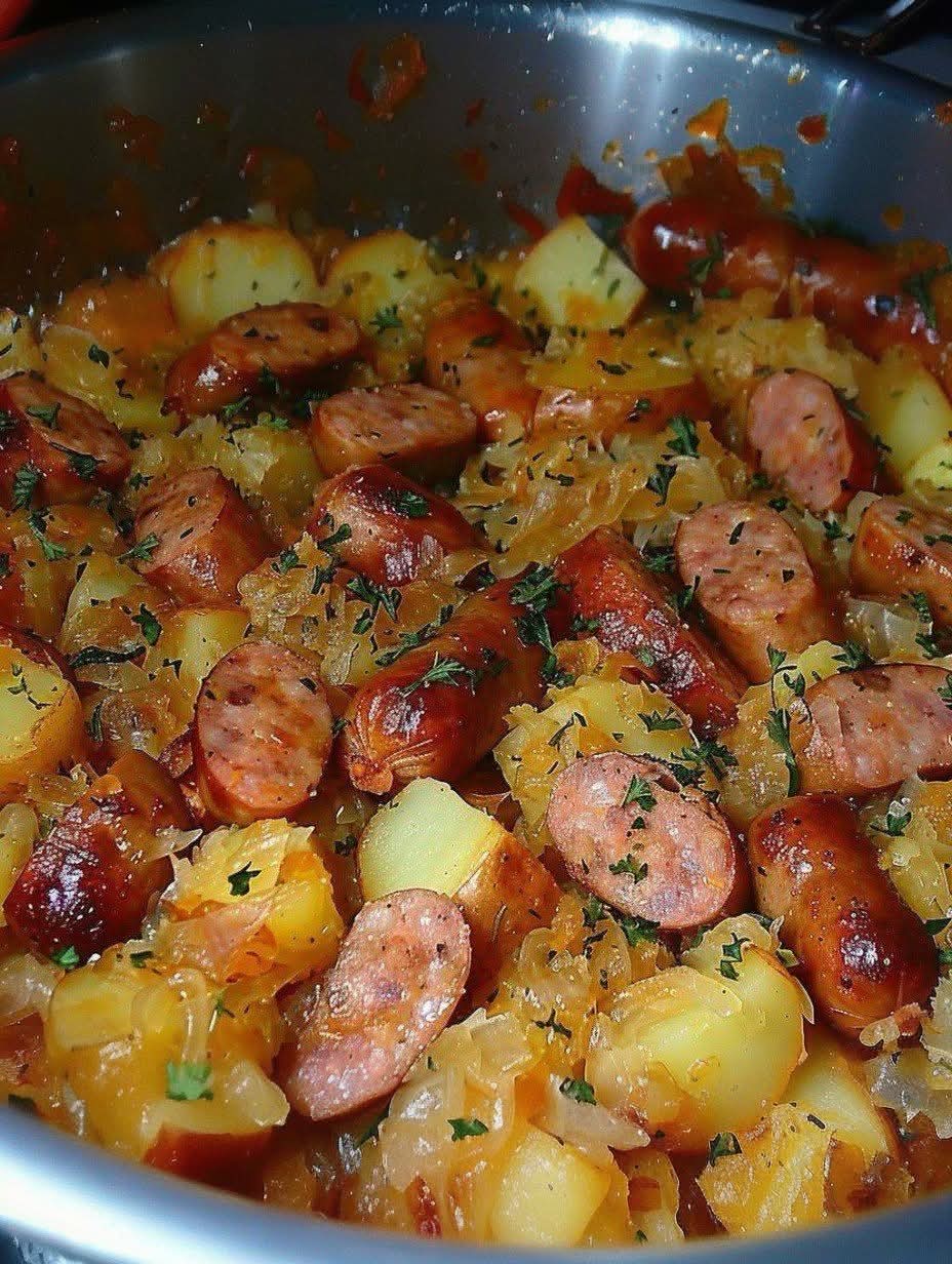 Polish Sausage, Sauerkraut And Potatoes