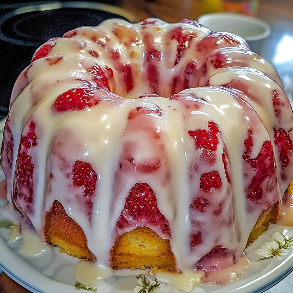 Strawberry Cream Cheese Pound Cake