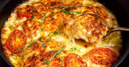 The Creamiest Chicken and Potato Skillet Bake